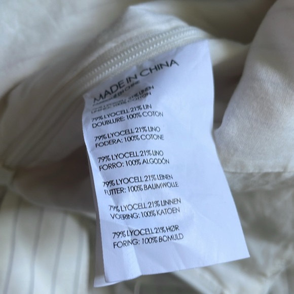 Club Monaco white pinstripe romper with ruffle - Picture 10 of 11